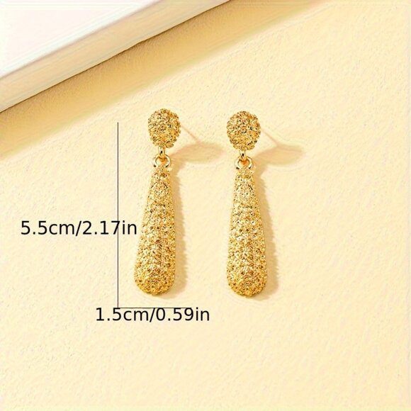 Golden Tassel Drop Earrings - Picture 5 of 5